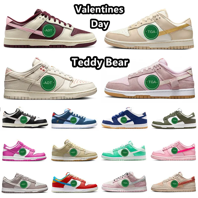 

Designer Running Shoes Valentines Day low Active Fuchsia Gold Swosh Moon Fossil Medium Olive LA Dodgers Teddy Bear dunks Triple Pink Sneaker for Men and Women, Item#1