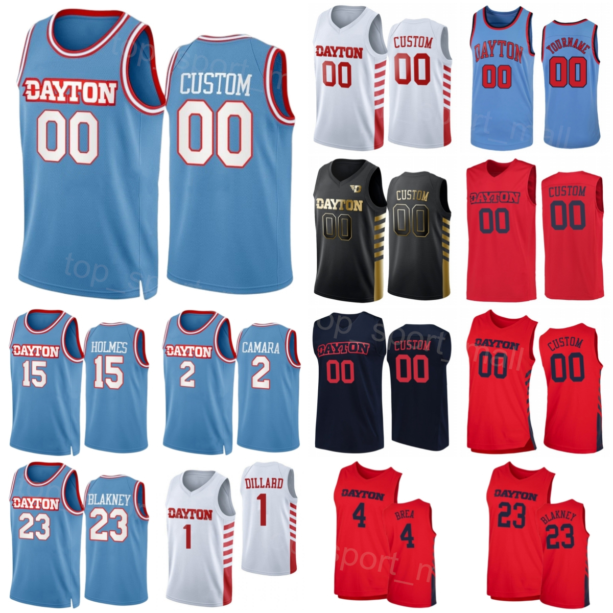 

Basketball College Dayton Flyers Jersey 15 DaRon Holmes II 2 Toumani Camara 22 Mustapha Amzil 24 Elvis 11 Malachi Smith 4 Koby Brea 23 R.J Blakney University NCAA, Red