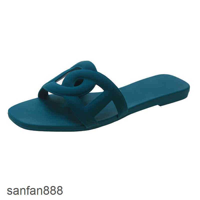 

Original Designer Hemres Slippers H 40% OFF 2023 New Sandals family female summer net red jelly cool slippers XA97 With logo I6GL, Blue
