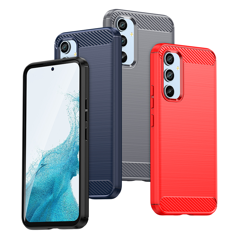 

Carbon Fiber Texture Shockproof Phone Cases Protective Slim Fit Soft TPU Silicone Case for Samsung Galaxy A14 5G/4G A54 A34 A04 A04S, Black
