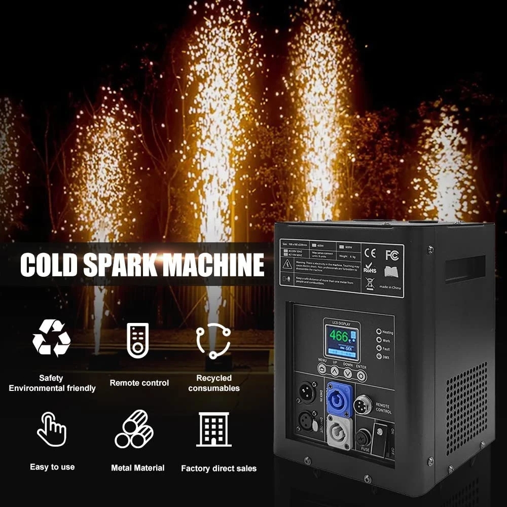 

HNZXIB 4Pcs DMX Remote Indoor Fountatin Fireworks for Wedding Christmas Party Stage Show 600W Effects Machine Retail Supplies
