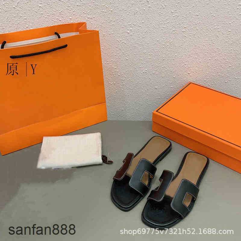 

Original Designer Hemres Slippers Ladies H 2023 Classic Fashion Sandals Summer Sexy Leather Platform Flat Shoes Beach hh989 hh199 ATJ1 With logo EJ4H, 17