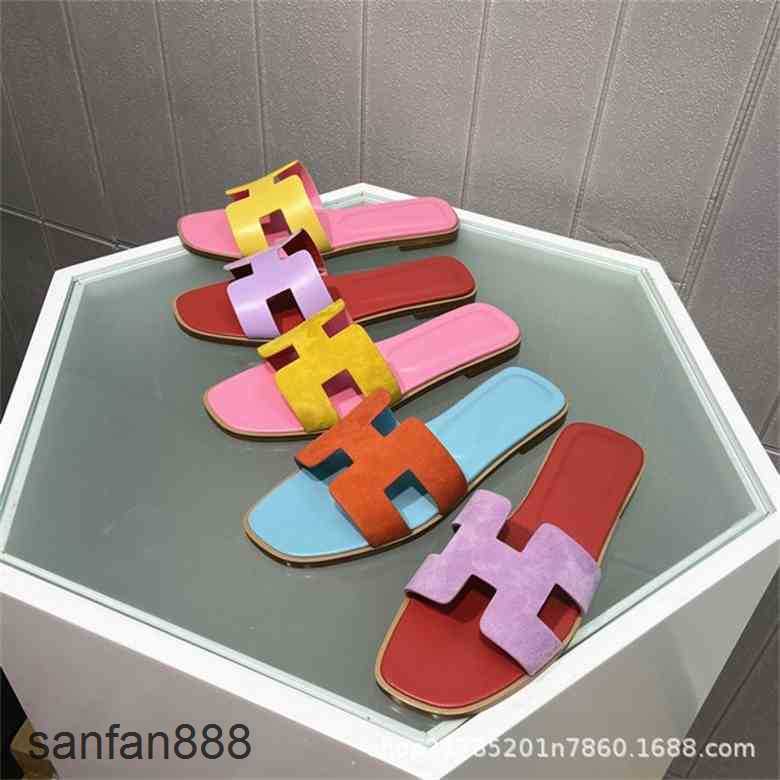 

Original Designer Hemres Slippers H 40% OFF 2023 New Sandals In summer of new family Beach Flip Flops for women wear leather flat botto With logo 2PAL, Color 15