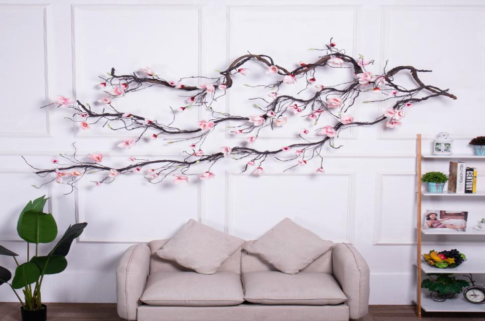 

Silk flowers fake Magnolia Wedding Decorations Ivy Vine wreath Artificial Flowers Arch Decor with Green Leaves Hanging Wall flower6479992, Blue