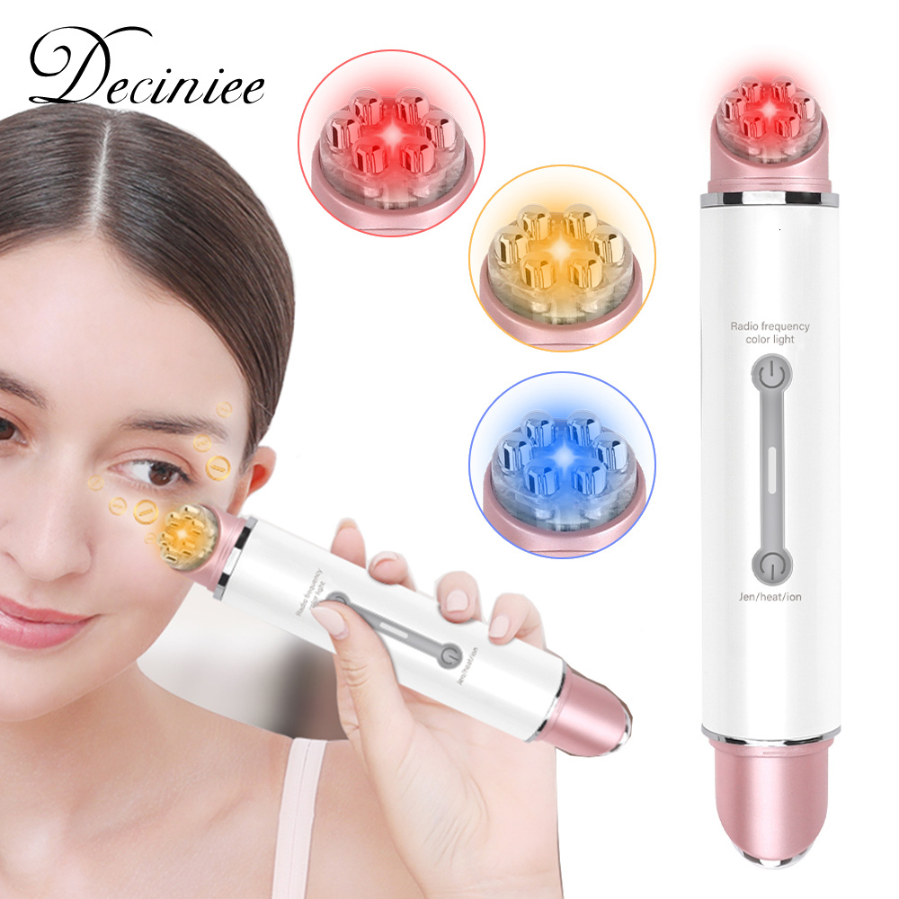 

Eye Massager Wand Bag Dark Circle Puffiness Wrinkle Remover LED Pon EMS Radio Frequency Electric Face 230321