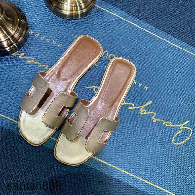 

Original Designer Hemres Slippers Luxury H Sandals 2023 Women Leather Summer Flat Slides Ladies Beach Sandal Party Wedding Oran Sli ZJXX With logo 9FX4, Colour-20