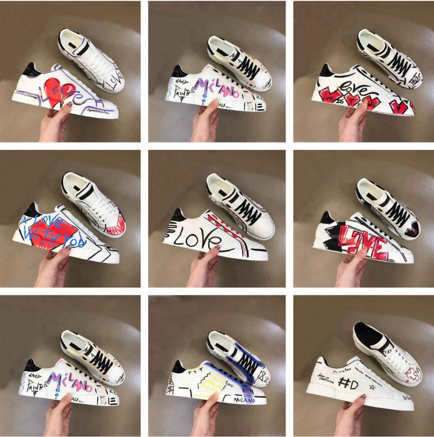 

Luxury Men Portofins Perfect Sneakers Shoes Comfort Casual Men's Sports Graffiti Nappa Leather Skateboard Runner Sole Tech Fabrics Casual Walking