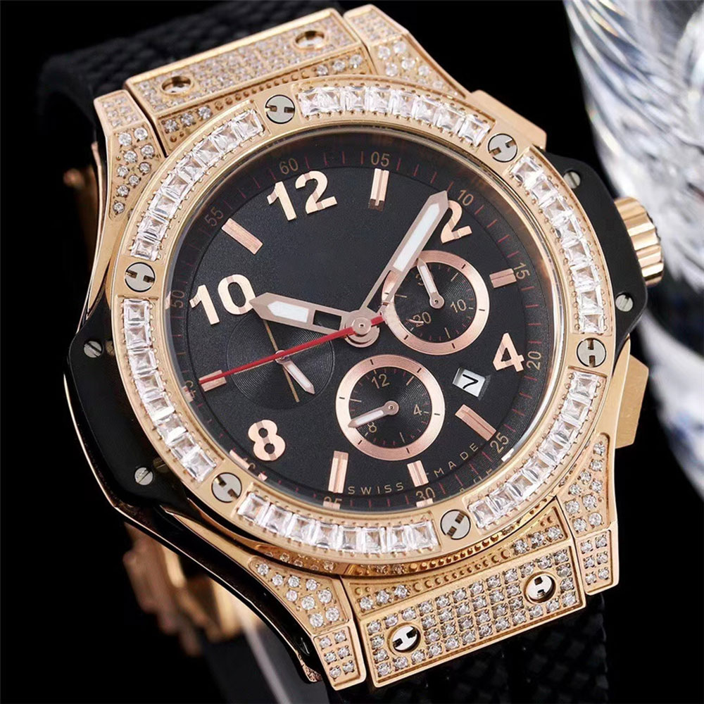 

Watchwrist for Mens Quartz Watch 44mm Dial Rubber Band Fashion Business Watches Life Waterproof Design Men Wristwatch Gift, Color 1