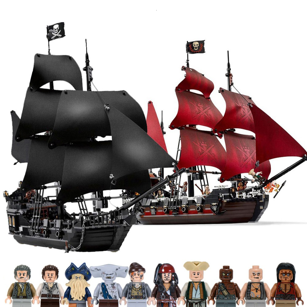 

Blocks City Of The Caribbean Ships Building DIY 4195 Queen Anne's Revenge Ship Model Bricks Toys For Kids Christmas Gift 230321