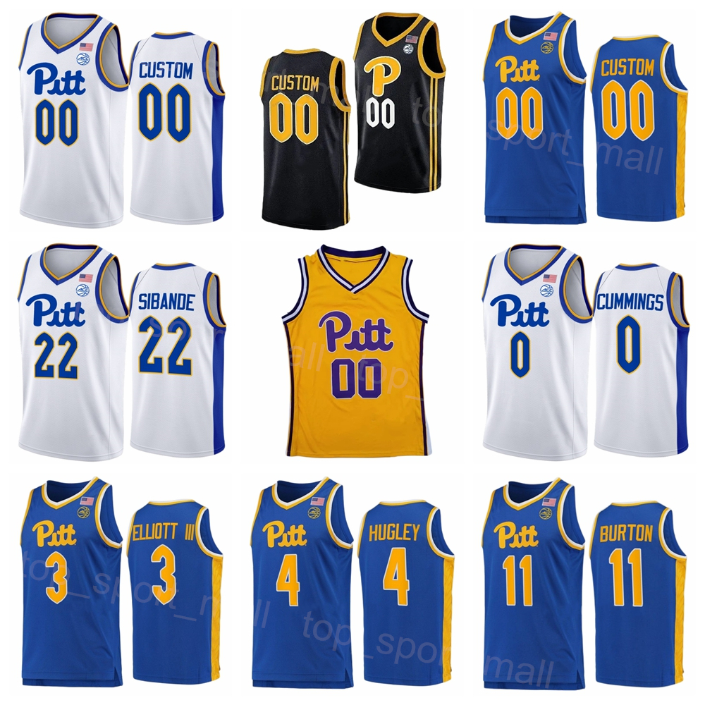 

College Basketball Pittsburgh Panthers Jersey 2 Blake Hinson 11 Jamarius Burton 0 Nelly Cummings 3 Greg Elliott 4 John Hugley IV University Stitched Sport NCAA, Blue