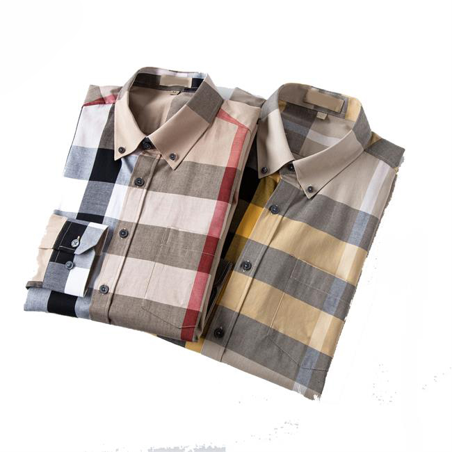 

Spring and Autumn New long sleeve shirt men Designers slim grid young leisure luxury business fashion non - ironing shirt#15 M-4XL 813832192, Customize