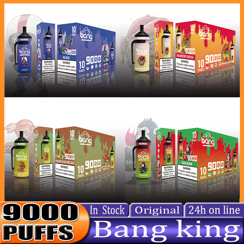 

Original bang king puff 9k Rechargeable Disposable Vape Pen E Cigarette Device Pod Smoking Vapes Kit Puffs 9k 0% 2% 3% 5% 850Mah Battery 16Ml Prefilled