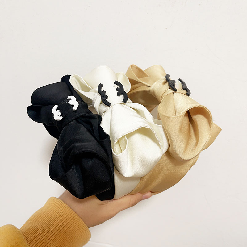 

Fabric Black Headband Simple Bowknot Hair Hoop Fashion Girl Gift Headband Designer Brand Korean Hairband Springtime Gift Popular Headwear Women