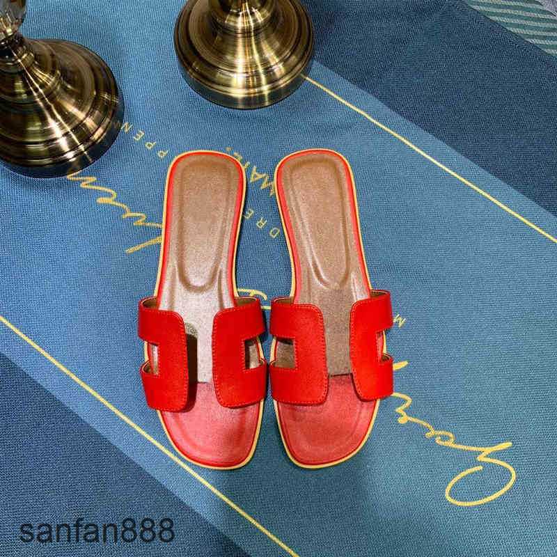 

Original Designer Hemres Slippers Luxury 2023 Slipper Sandals H Ladies Women Genuine 100% Leather Flat Shoe Oran Sandal Party Weddi 65E0 With logo ETNJ, Colour-37