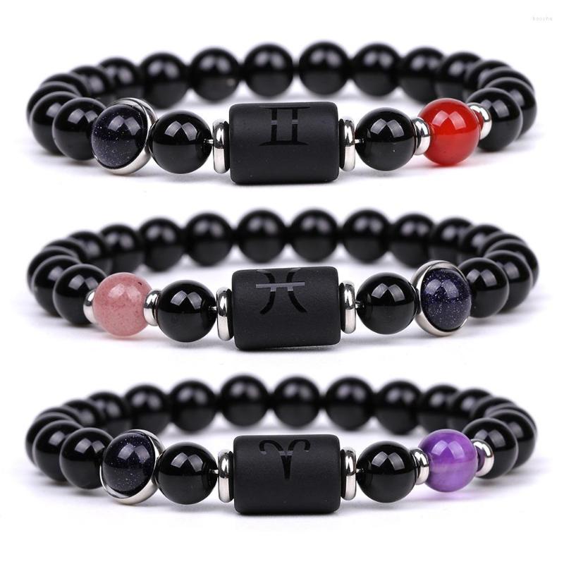

Strand UODCM 12 Constellations Rope Chain Bracelets Ethnic Yoga Energy Reiki Healing Stone For Women Men Jewelry
