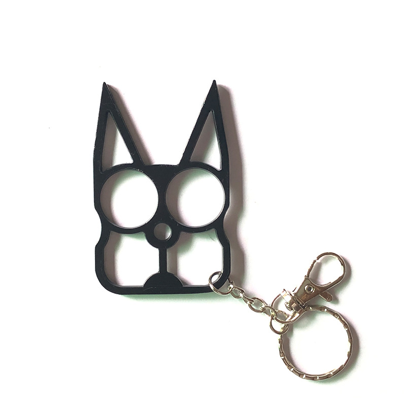 

Multifunctional safety defense keychain cat cartoon cats finger tiger set two buckle self-defense broken windows pendant bottle opener KK19