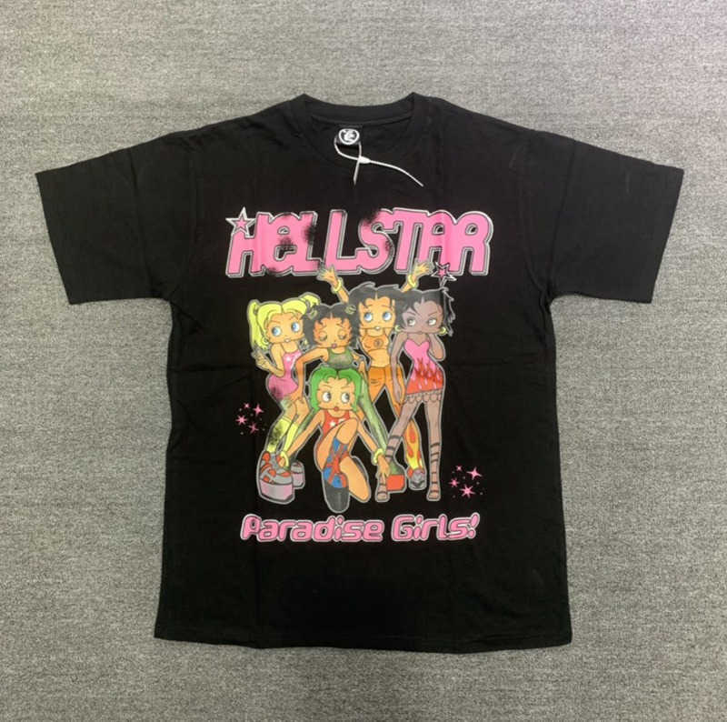 

Hight Street Fashion Men' T-shirts Hellstar Paradise Girl Tee T shirts Retro Tops Man Vintage Oversized T-shirt Streetwear Tee Youth Tees, White