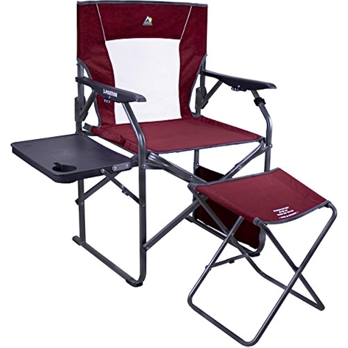 

GCI Outdoor 3 Position Reclining Director s Chair Side Table and Ottoman
