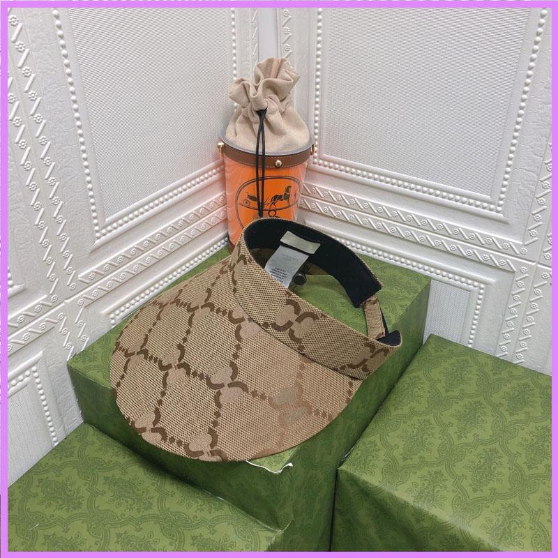 

Summer Sun Hat Women Fashion Visor Designer Top Empty Hats Caps Mens Street Casquette Letters Womens Plegable Cap D226181F, Khaki