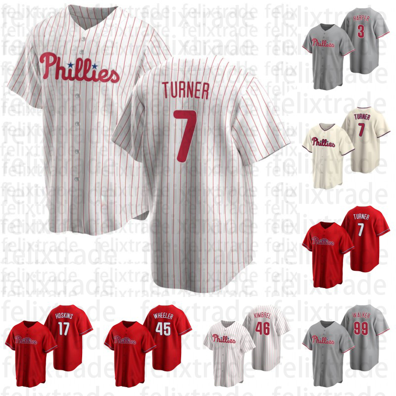 

7#Trea Turner Philadelphia Jose Alvarado Jersey Harper Phillies Rhys Hoskins Dalton Guthrie Alec Bohm Garrett Stubbs J.T. Realmuto Bryson Stott Kyle Schwarber, Mens s-xxxl white