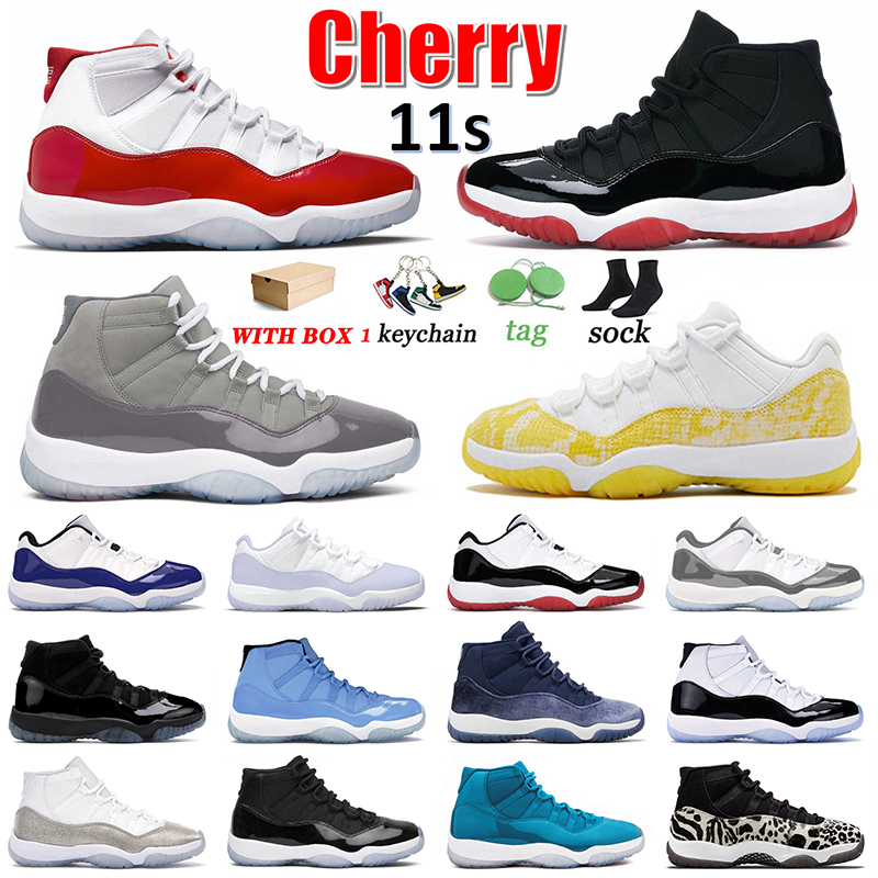 

Cherry 11 Retro With Box Basketball Shoes Air Jordan11 Mens Women Bred Cool Grey Tour Yellow Snakeskin DMP Concord Cement Grey Gamma Blue Jumpmans 11s Sneakers 36-47, A3 cool grey 2021 40-47