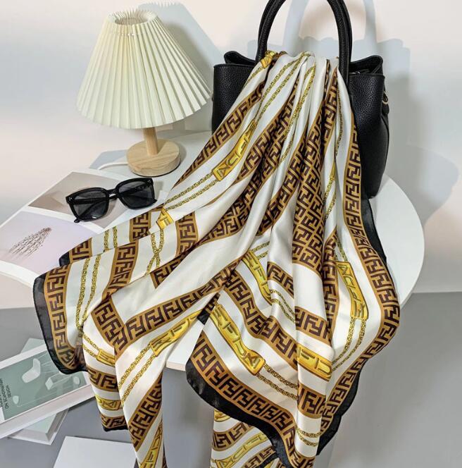 

6style Fashion Letters Print Imitate Silk Scarf Neckerchief for Women Long Handle Bag Scarves Shoulder Tote Luggage Ribbon Head Wrap 180-90cm