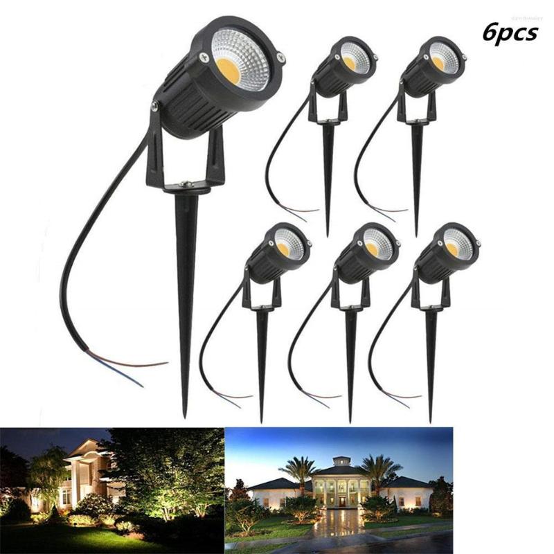 

6pcs LED 5W COB Ground Lamp Waterproof Lawn Pin For Yard Garden Light Decoration