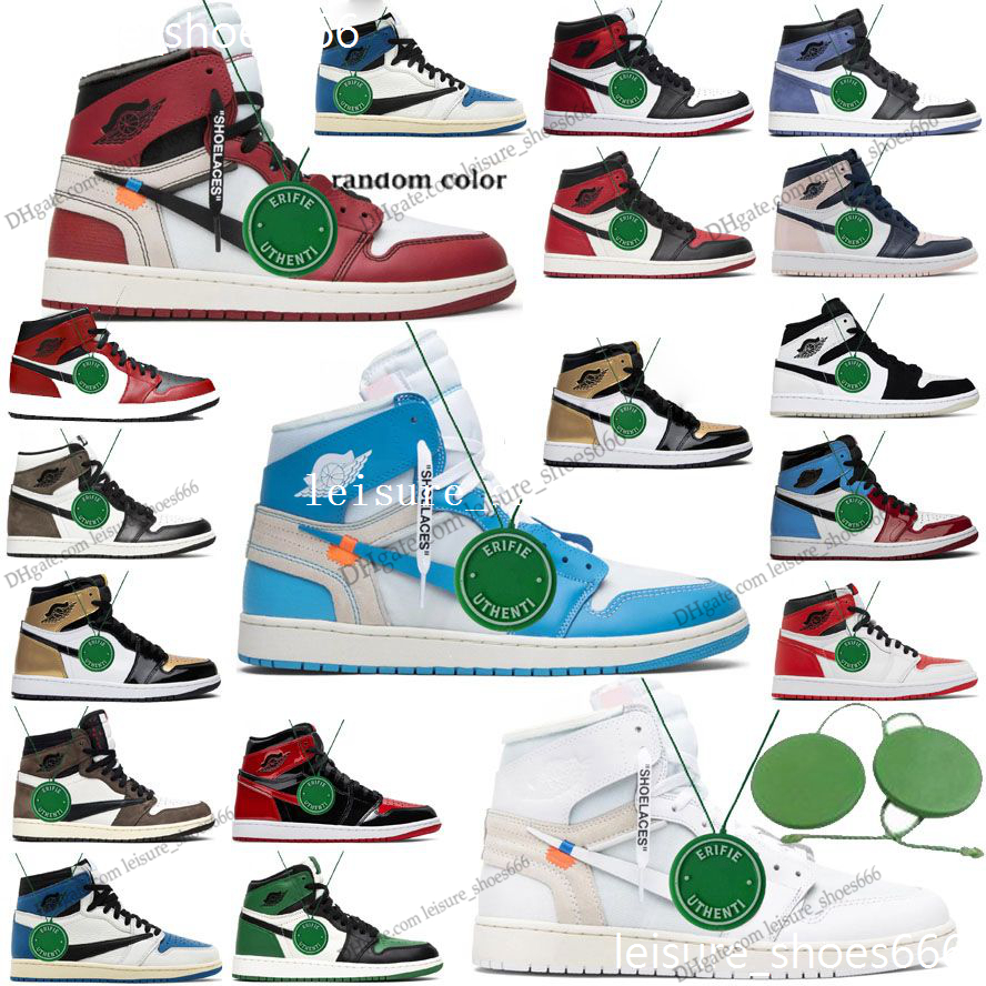 

Basketball Shoes Sneakers Retro Unc Sneaker Dark Mocha Bred Patent Chicago Royal University Blue Fearless Diamond Air Jumpman 1 Men Og Offs White x, Color 2