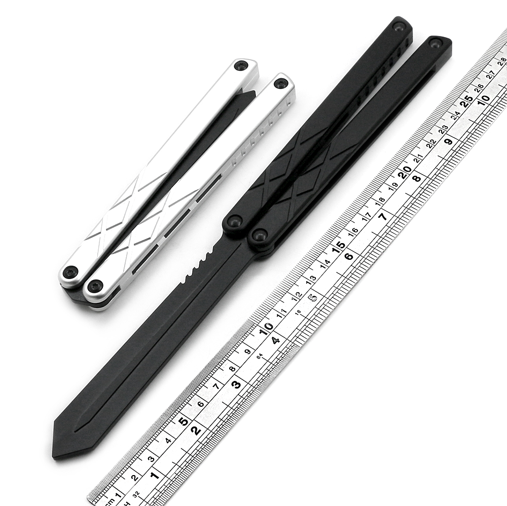 

Swordfish Flipper Trainer Butterfly practise Knife Handle Blade aviation aluminum 6061-T6 Bushings System Training Outdoor Safe EDC