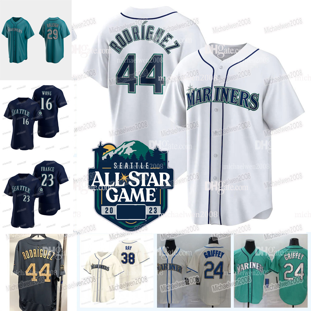 

Seattle 44 Julio Rodriguez Mariners ALL STAR Jersey Cal Raleigh Ken Griffey AJ Pollock Ty France Kolten Wong Hernandez Luis Castillo Robbie Ray J.P. Crawford Ichiro, Men