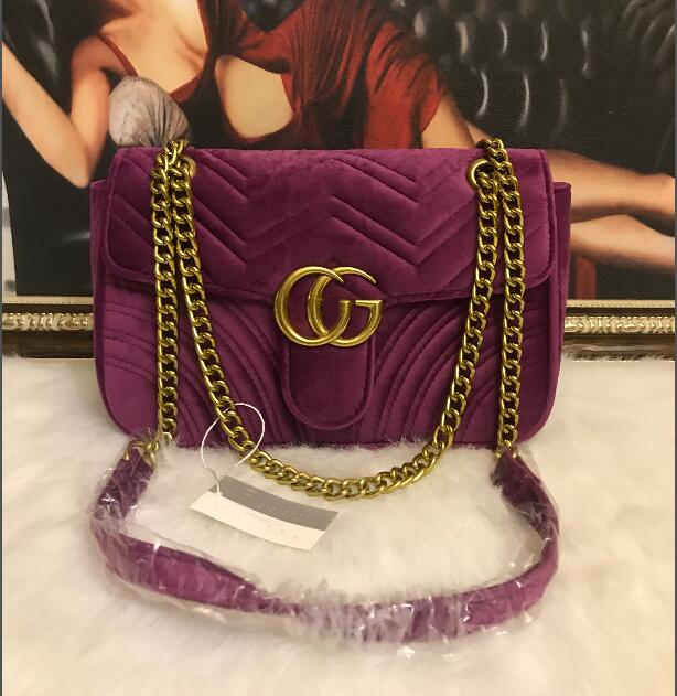 

Luxury Velvet Bags Women Cross Body Designers Shoulder GGity Bag Classic Genuine Leather Heart Style Gold Chain GG Bags Tote Messenger Handbags, Red