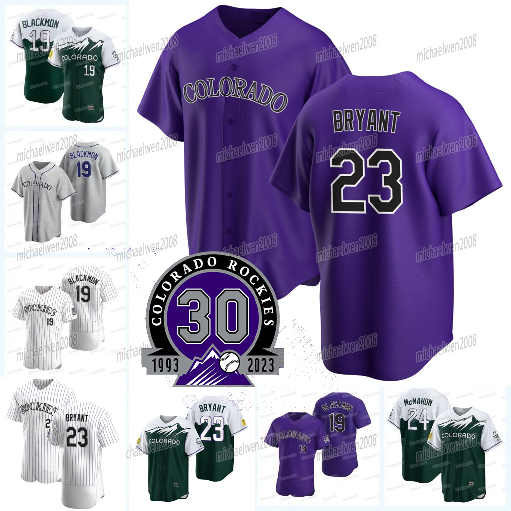 

23 Kris Bryant Rockies 2023 30th Anniversary Jersey Michael Toglia Charlie Blackmon Yonathan Daza Brendan Rodgers C.J. Cron Ezequiel Tovar Ryan McMahon, Men cool base (with 30th patch)