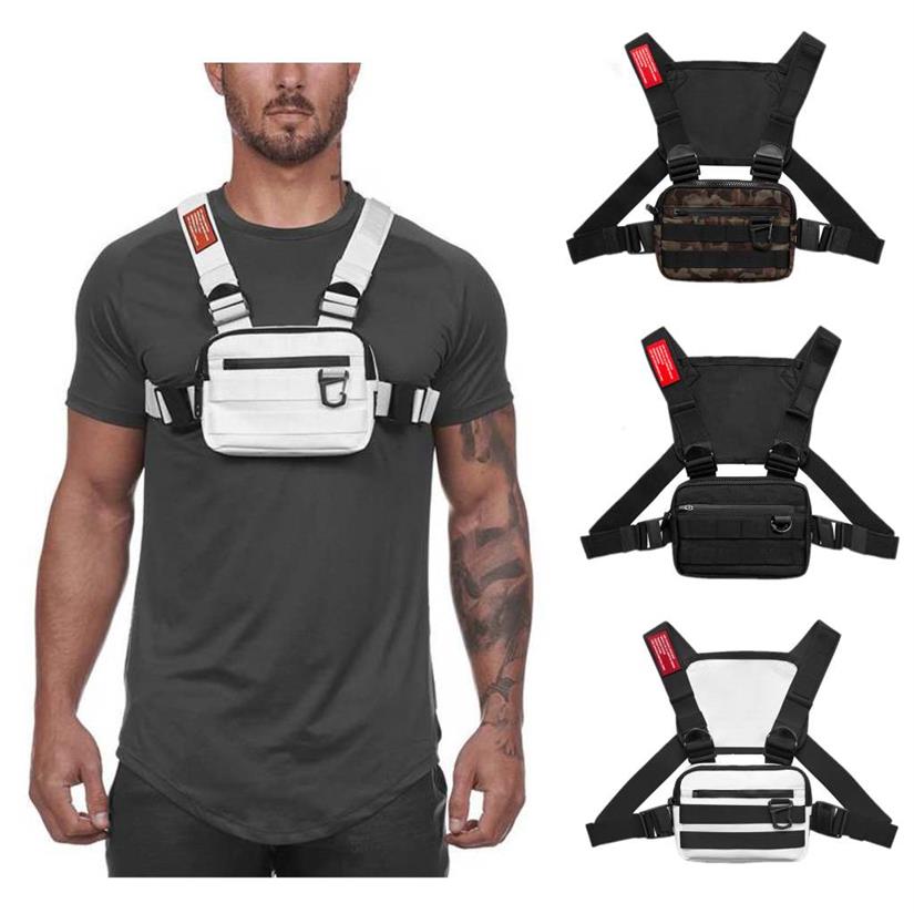 

Tactical Vest Chest Rig Bag Packs Harness Holster Radio Walkie Talkie Pouch Sport Outdoor Reflective Strip External Hook Strap Str293c, Color