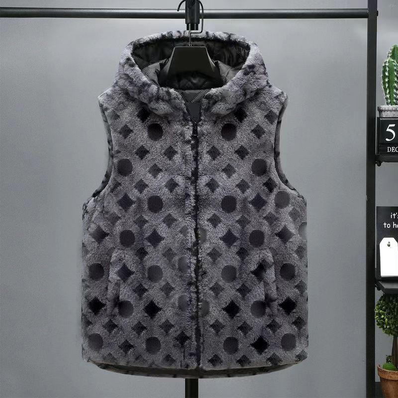 Man Vests Puffy Jacket Sleeveless Lamb Cashmere Sweater Jackets Hoodie Coat Outwears Coats M-4XL-image-852226809