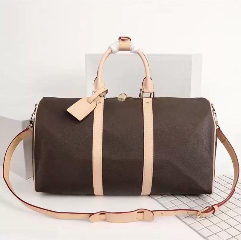 

Limited model 55 travel bag airport bag regardless of version type cowhide counter Weekend Travel Bags Men Women Luggages Travels Fashion Style size 55cm 50cm, Black flower