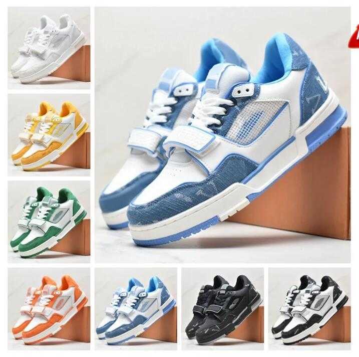 

2023 new Designer Trainer Sneaker Virgil Casual Shoes Calfskin Leather Abloh Black White Green Red Blue Leather Overlays Platform Low 1 louise viuton lv vuitton