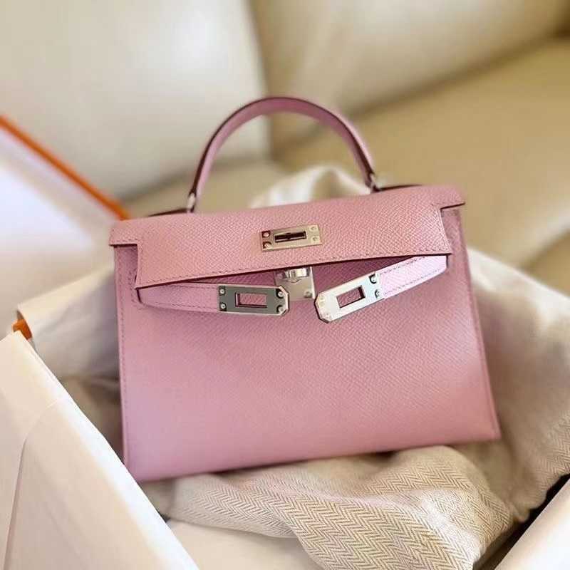 

Designer Handbags Advanced Women's Leather keilys Mini Versatile Portable One Shoulder Messenger, Pink gold hardware