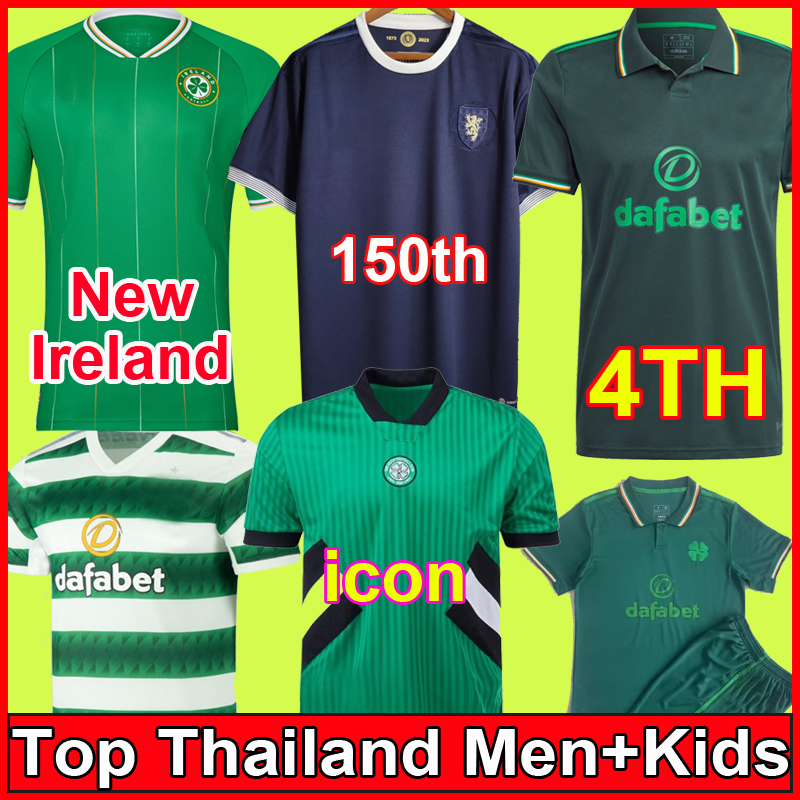 

2023 IRELAND 150th Anniversary soccer jerseyS Celtic 4TH icon 150 year Special edition GREEN Home 2023 2024 football shirt 23 24 men kids kit sets, Third+patch