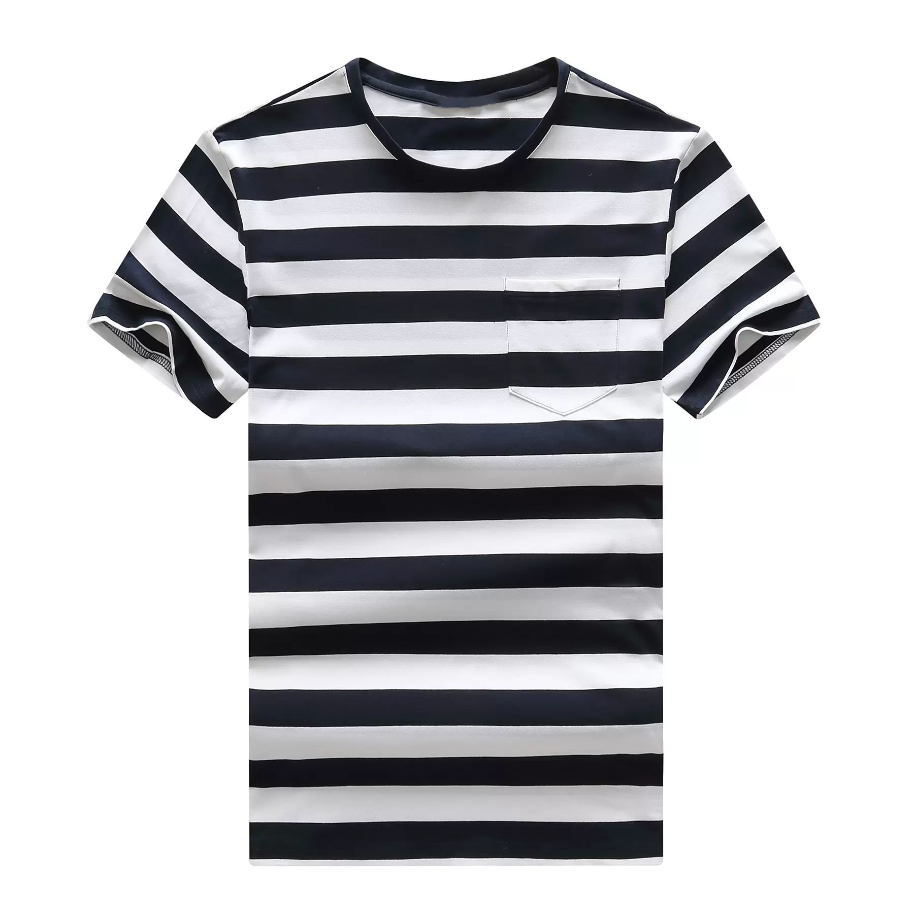 

New high-quality pure cotton new round neck striped short-sleeved T-shirt short-sleeved men's T-shirt, 01