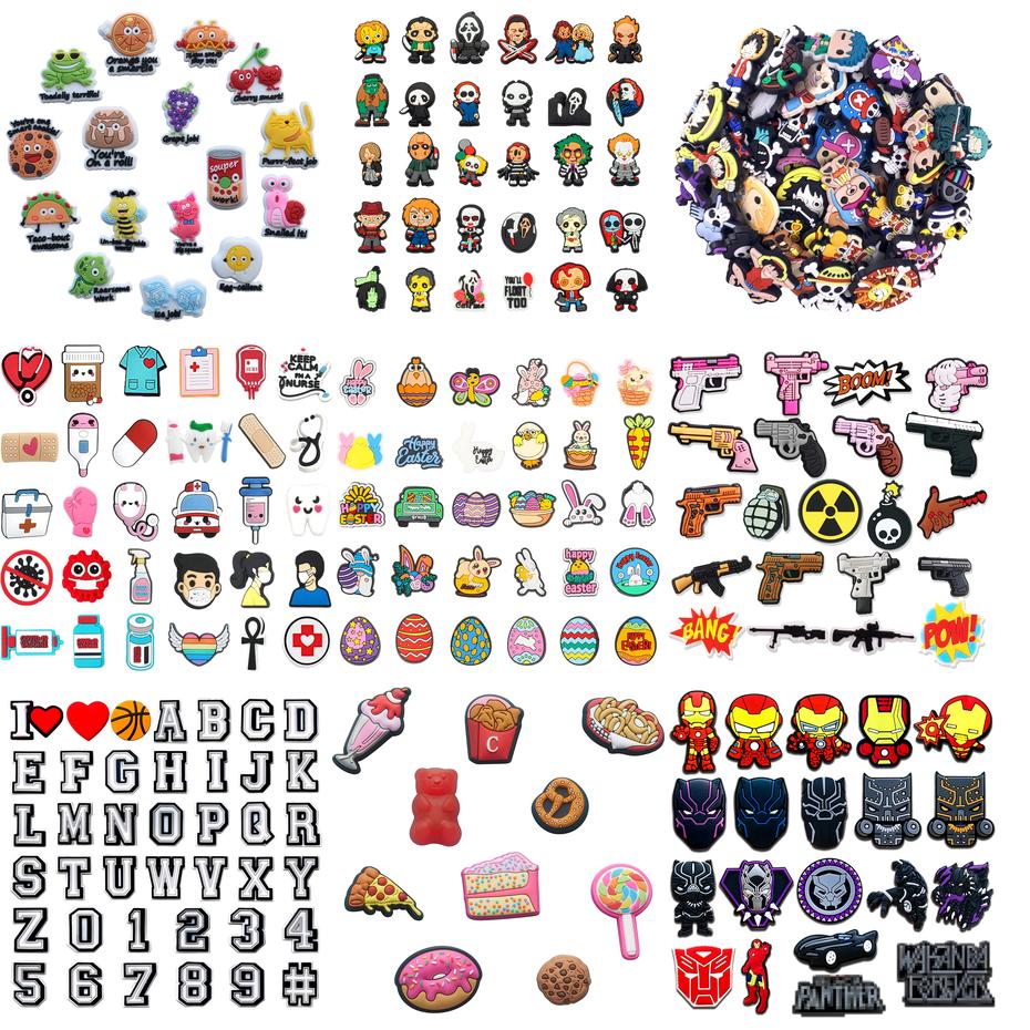 

Shoe Parts Accessories Halloween Charms Horror Croc Charm Movie Decoration Pins Buckles For Men Women Kids Boys Girl Birthday Gifts Otslk