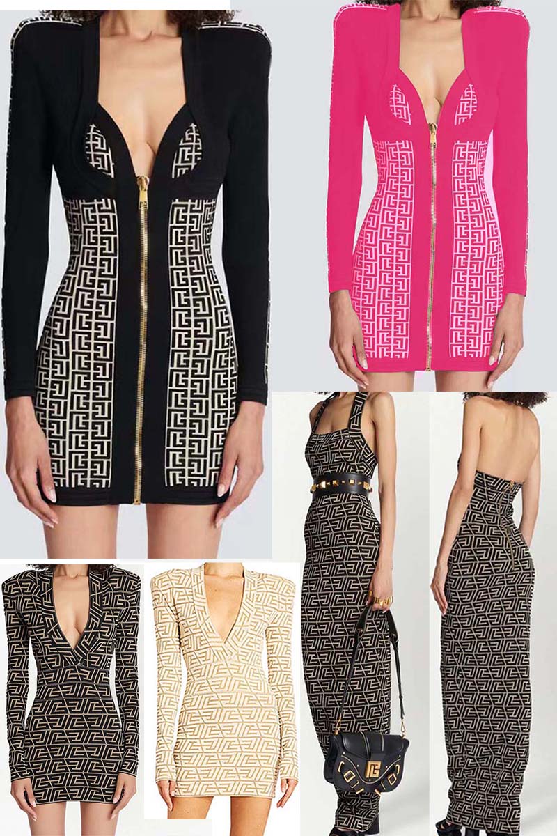 

Women Two Pieces Dresses One-piece Dress Knitting Dress Luxury Designer Clothes Slim Shape Cold Shoulder Sexy Design