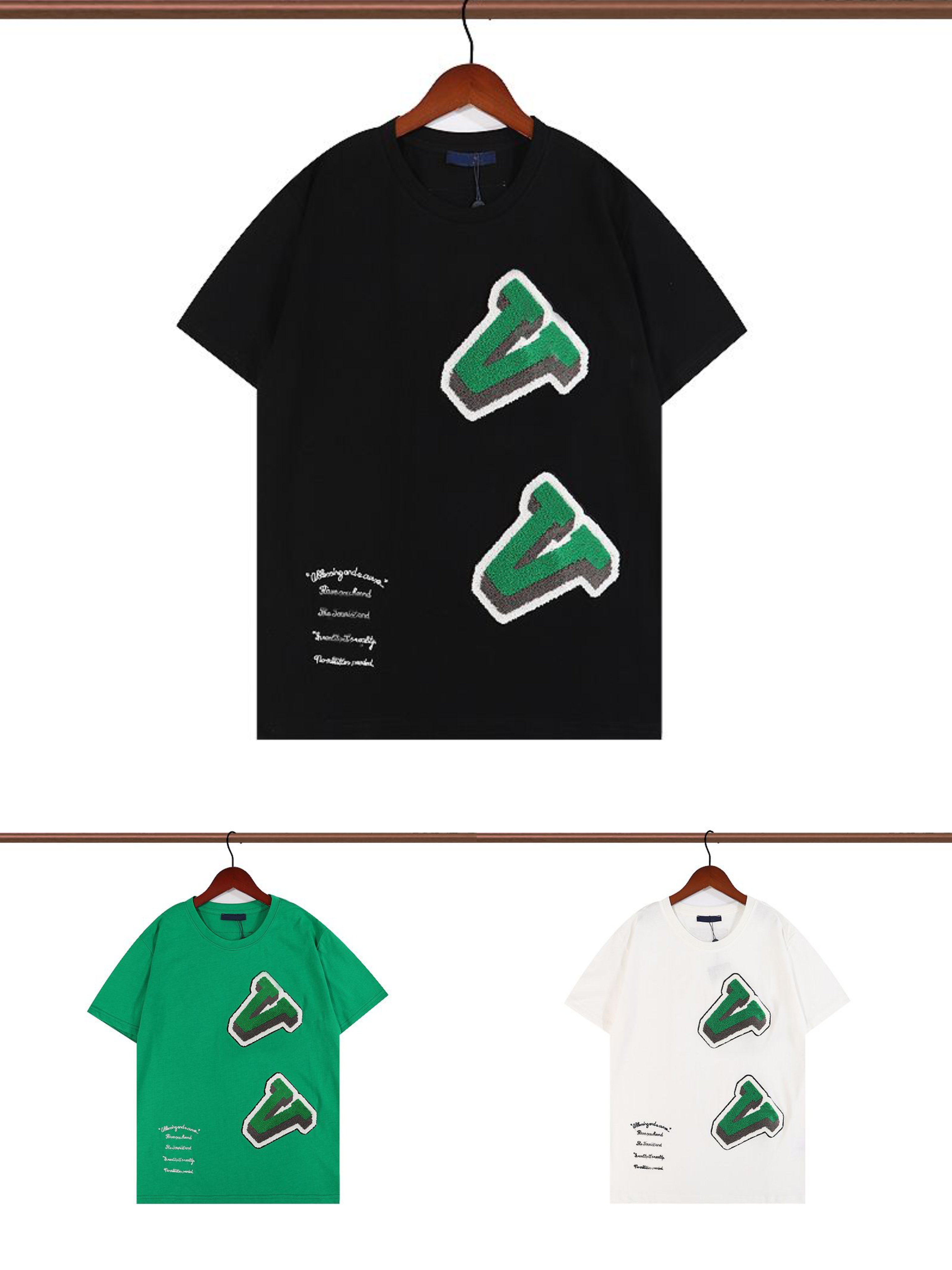 

Summer paris Mens T-Shirts designer tee luxury flocking letter tshirt t shirt Classic fashion green womens short Sleeve casual cotton t-shirt top