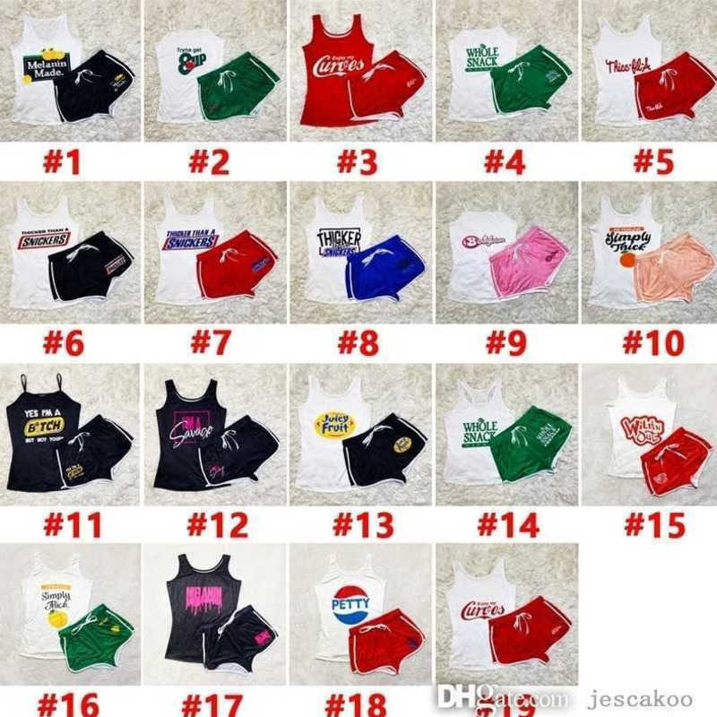 

Plus Size 3XL Women Tracksuits Designer Sexy 2 Piece Short Set Printed Suspender Vest And Shorts Yoga Outfits Sportswear, #18