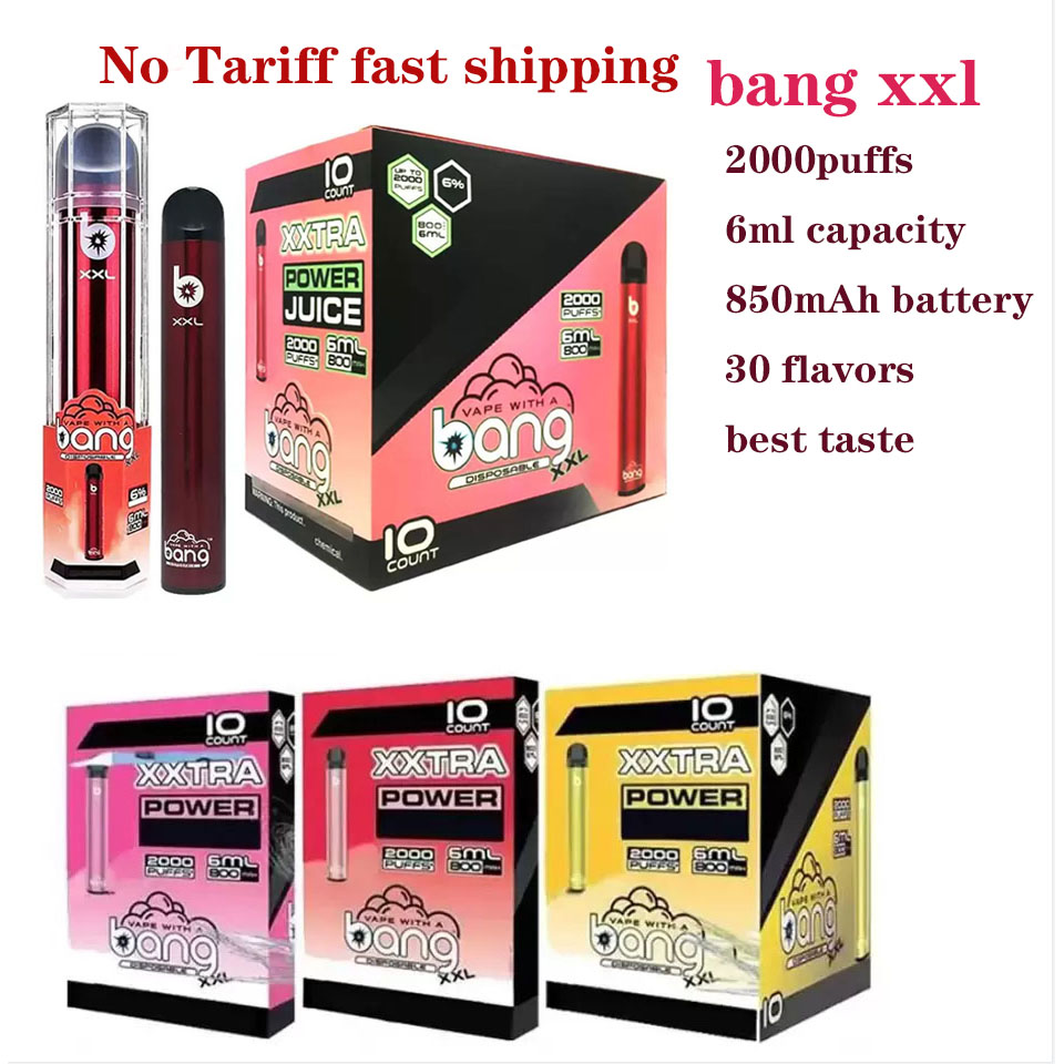 

Bang XXL Vape Pen 2000 puffs E Cigarette Disposable Starter Kit 800mAh 6ml Pre-filled Pods 2 5% 6% Nic Cartridges Portable Vaporizers Bangvapes Stick Vapes 2000puff