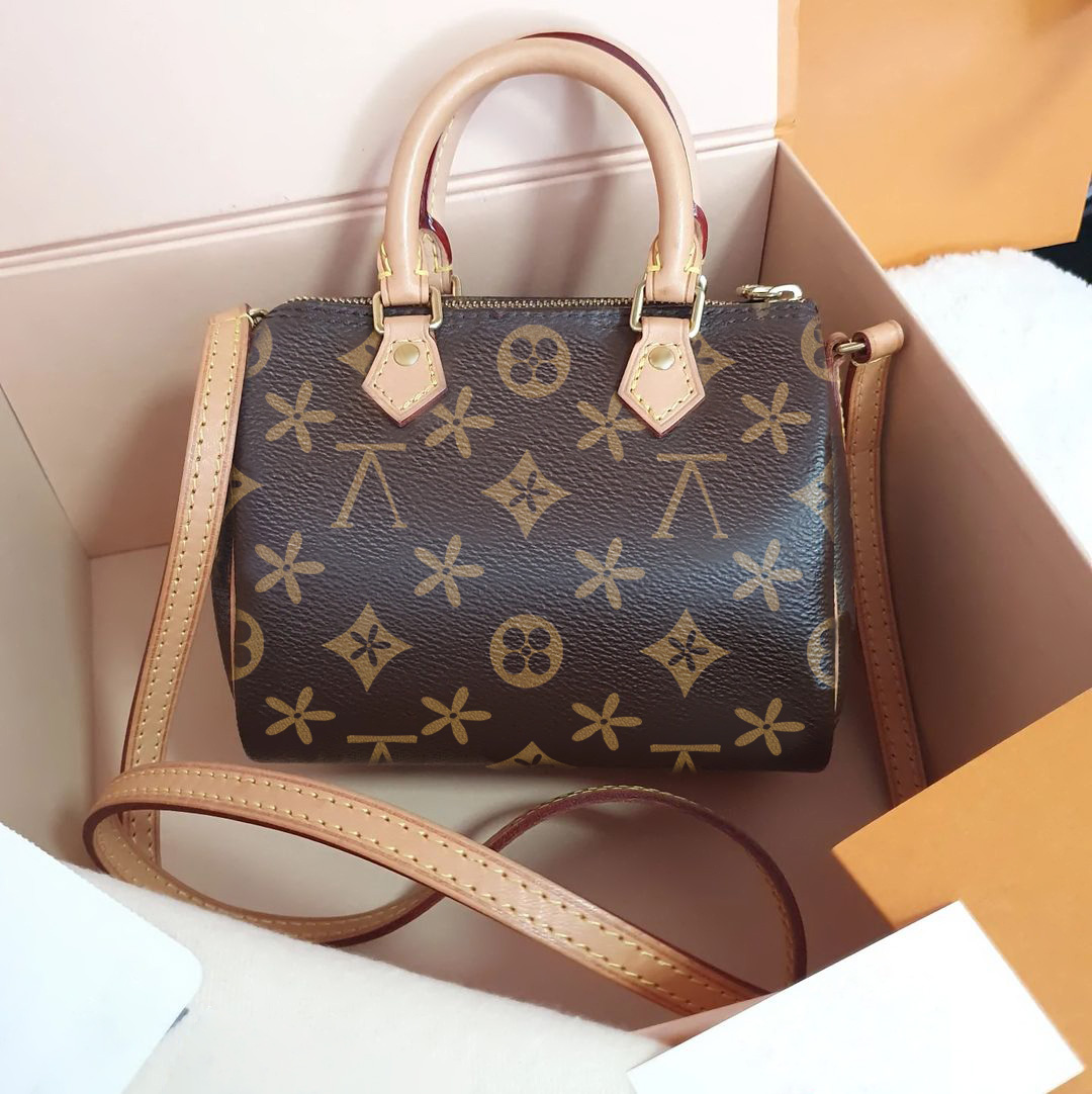 

NANO SPEEDY 20 25 Bag Cross Body padlock Designers Women mini Hobo Shoulder Bags men Luxurys Luggage Bag M81085 tote Genuine Leather clutch classic crossbody handbag, Blue embossing