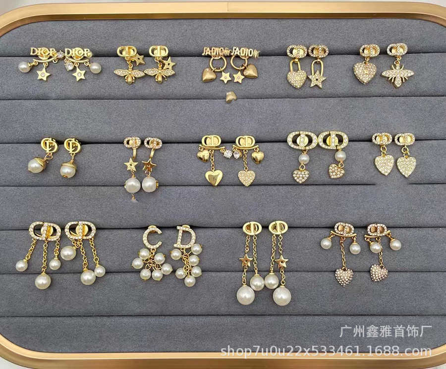 

D home di pearl full diamond CD earrings star tassel square female Earrings versatile