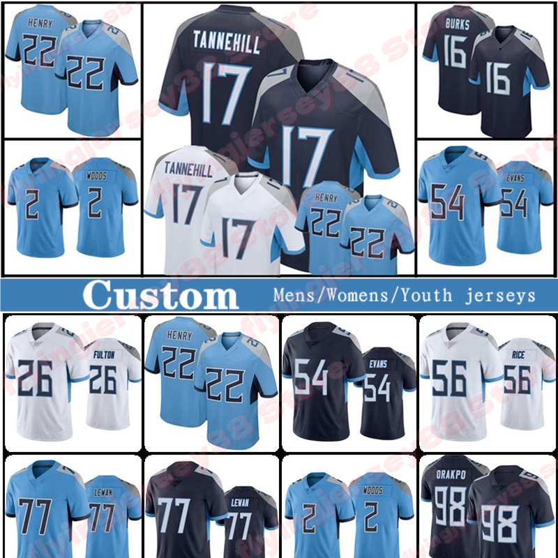 

22 Derrick Henry Malik Willis Football Jersey Jeffery Simmons Ryan Tannehill Hassan Haskins Kevin Byard Treylon Burks Caleb Farley Eddie George Isaiah Wilson Evans, Mens jersey(tt)