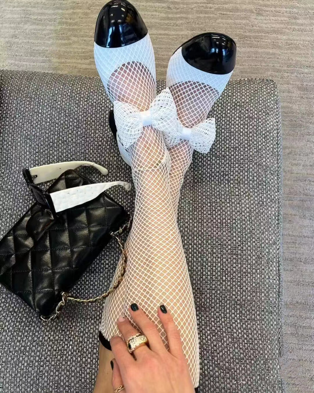 

2023 Full drill Hollow sandals Silk stockings shoes crystals Satin crystals series Bow tie with heat-sealed crystals Size 35-41, Black style 2