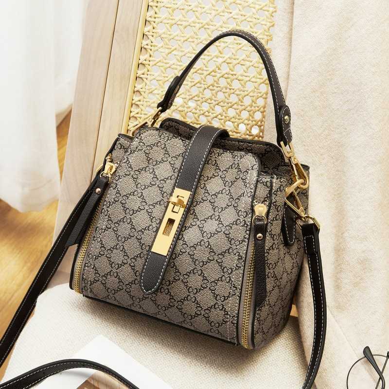 

Messenger Bags New Fashion Casual Bucket Bag Small Bag Women's Bag Women's Bag Handbag Large Capacity One Shoulder Crossbody Bag, Mocca zong