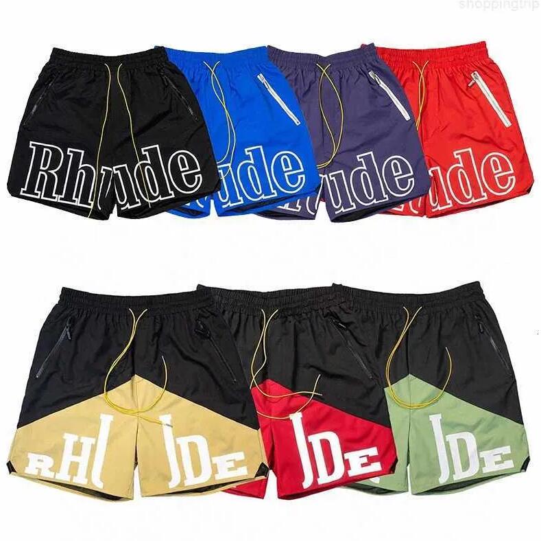 

Rhude Mens Mesh Shorts Fashion Men Women Casual Reflective Skateboard Hip Hop Beach Rhude Pocket High Quality White Border Short Black Blue Red Green Asian Size S, Don't order alone